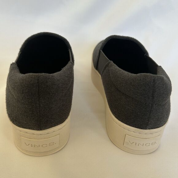 Vince Women's Warren Flannel Wool Platform Sneaker Slip On Shoe in Gray Size 9.5 - Picture 3 of 11